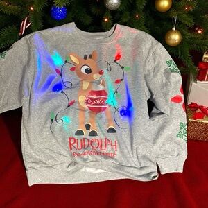 Rudolph Gray Christmas Sweatshirt